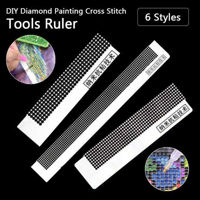 DIY Diamond Painting Tools Net Ruler Drilling Ruler Solid Color Stainless  Steel Diamond Embroidery Painting Ruler